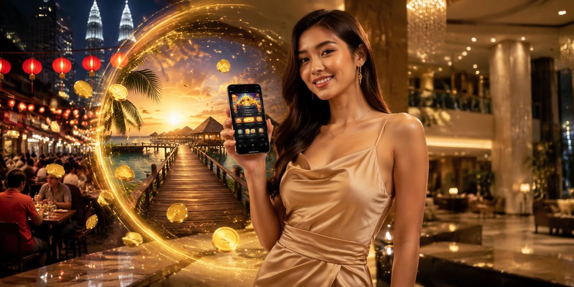 Skrin telefon pintar menunjukkan proses deposit bonus dalam talian di Kuala Lumpur dengan antara muka yang bersih